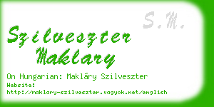 szilveszter maklary business card
